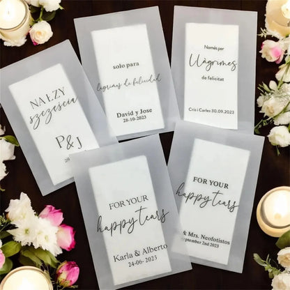 Pochettes mouchoirs larmes de joie mariage