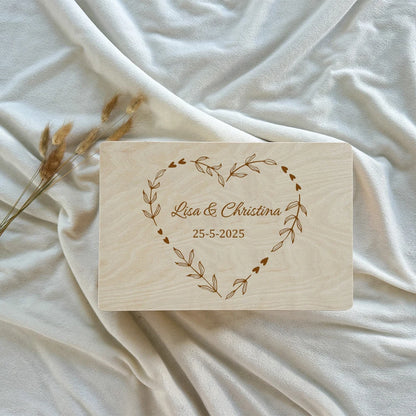 Boîte souvenir mariage bois personnalisée