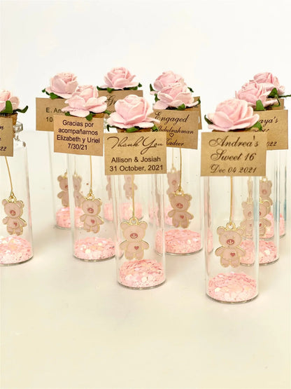 Cadeau invité mariage rose sous cloche — vue 8