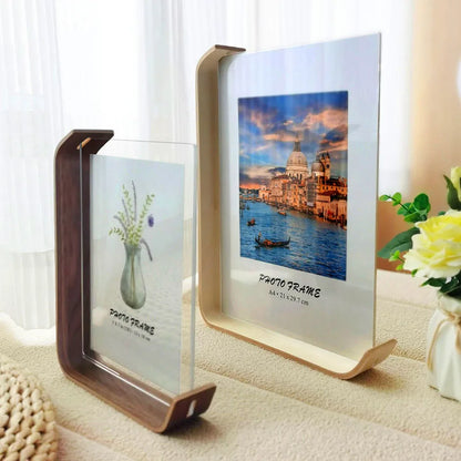 Cadre photo mariage double face bois et acrylique