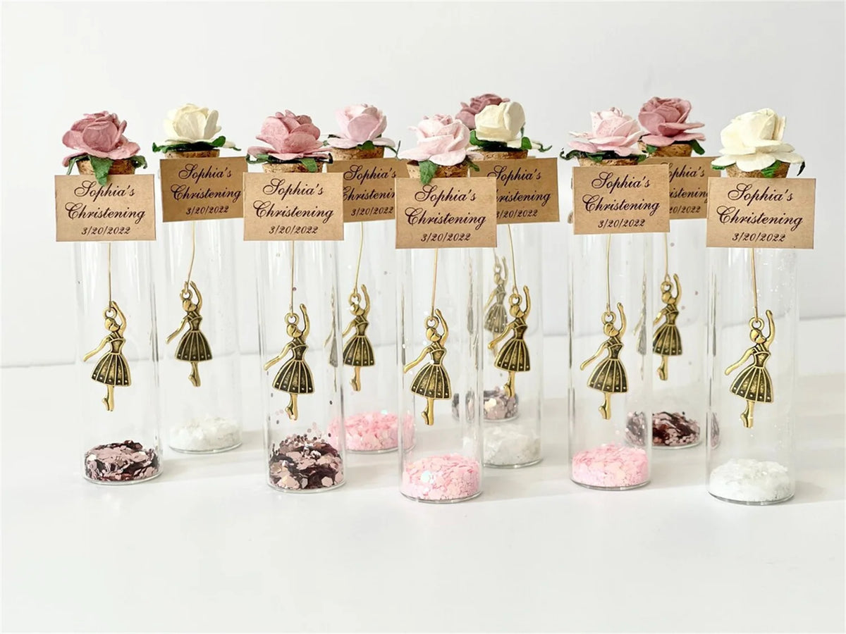 Cadeau invité mariage rose sous cloche — vue 30