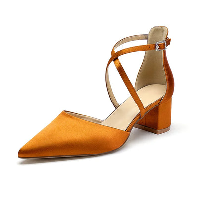 Escarpins Mariée Satin Talon Carré
