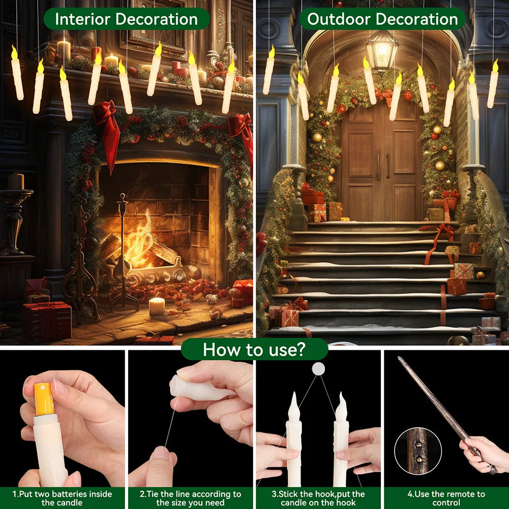 Bougies flottantes LED et baguette magique — vue 5