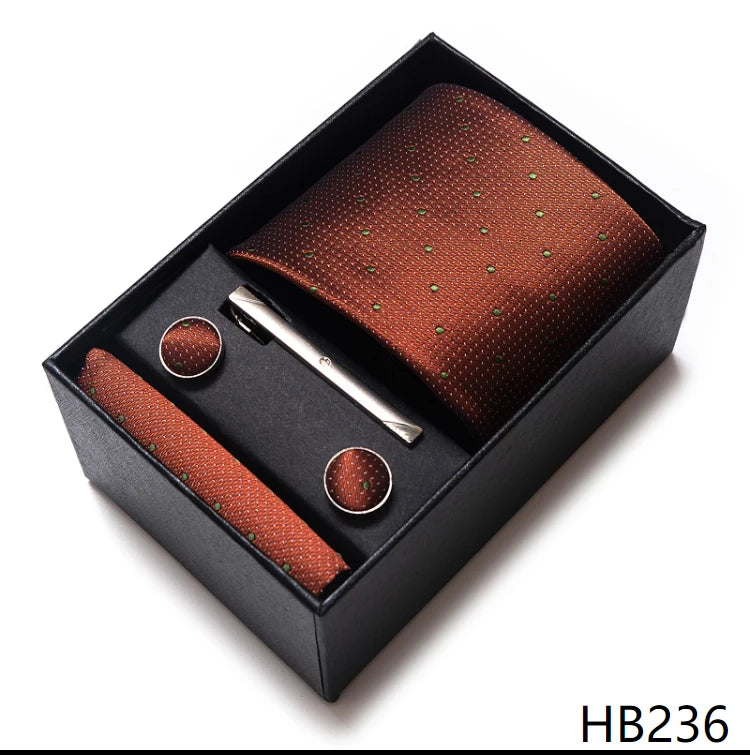 Coffret Cravate Mariage Homme Pochette et Boutons de Manchette