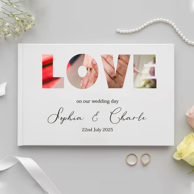 Livre d'or mariage luxe blanc album photo
