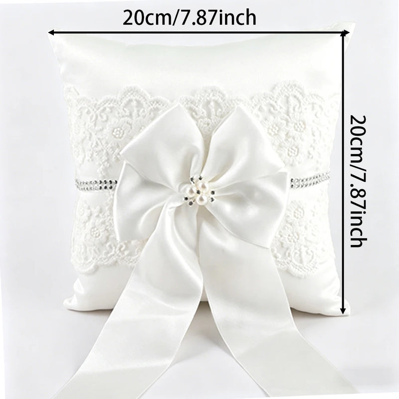 Coussin Alliance Dentelle Perles Blanc — vue 6