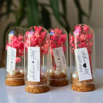 Cadeau invité mariage rose sous cloche — vue 31