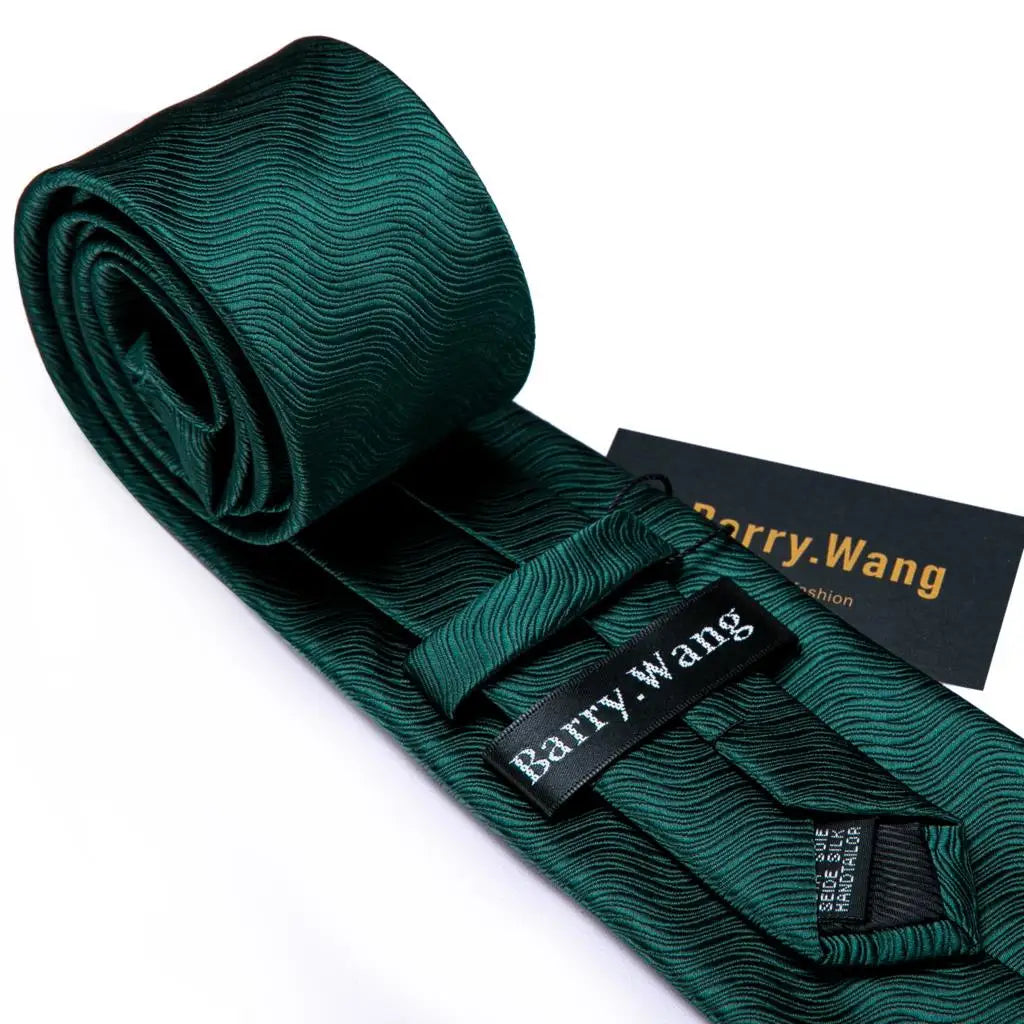 Cravate Mariage Homme Verte Pochette Boutons de Manchette