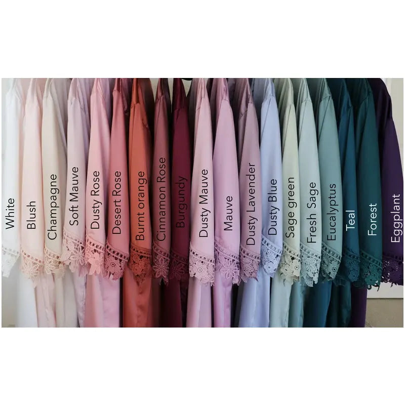 Peignoir Demoiselle d'Honneur Satin Dentelle — vue 4