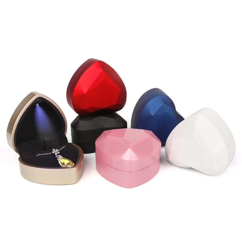 Écrin bague cœur lumineux LED