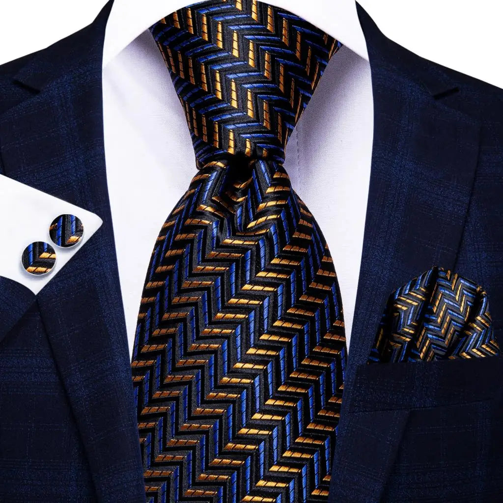 Coffret Cravate Mariage Homme avec Pochette et Manchettes