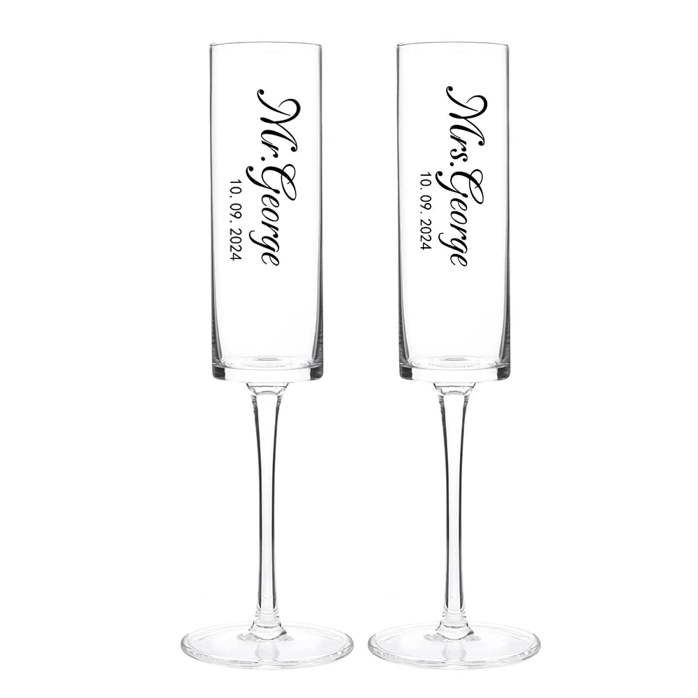 Flûte à Champagne Personnalisée Gravée Prénoms et Date