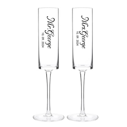Flûte à Champagne Personnalisée Gravée Prénoms et Date