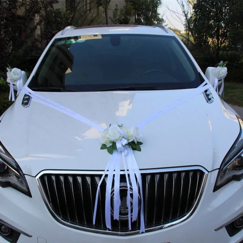 Décoration Voiture Mariage Rubans en V