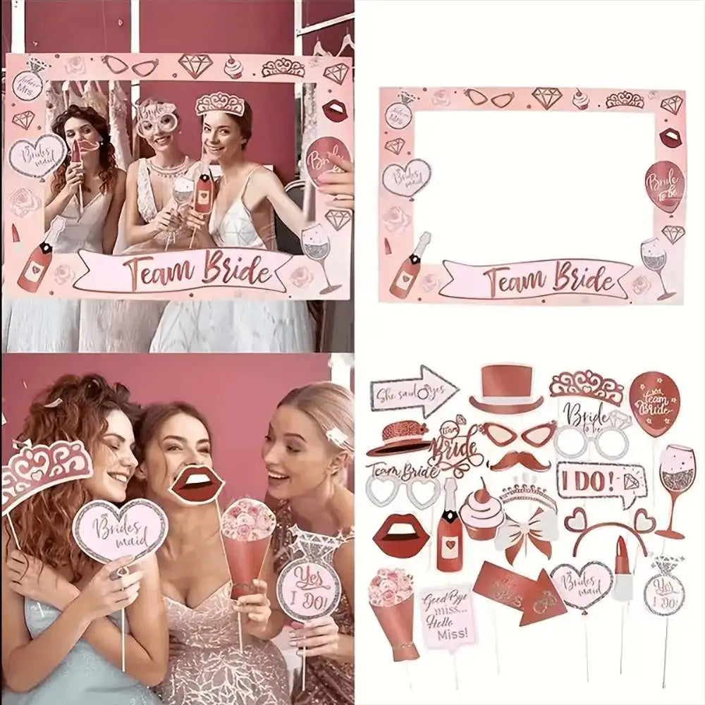 Kit photobooth EVJF cadre et accessoires