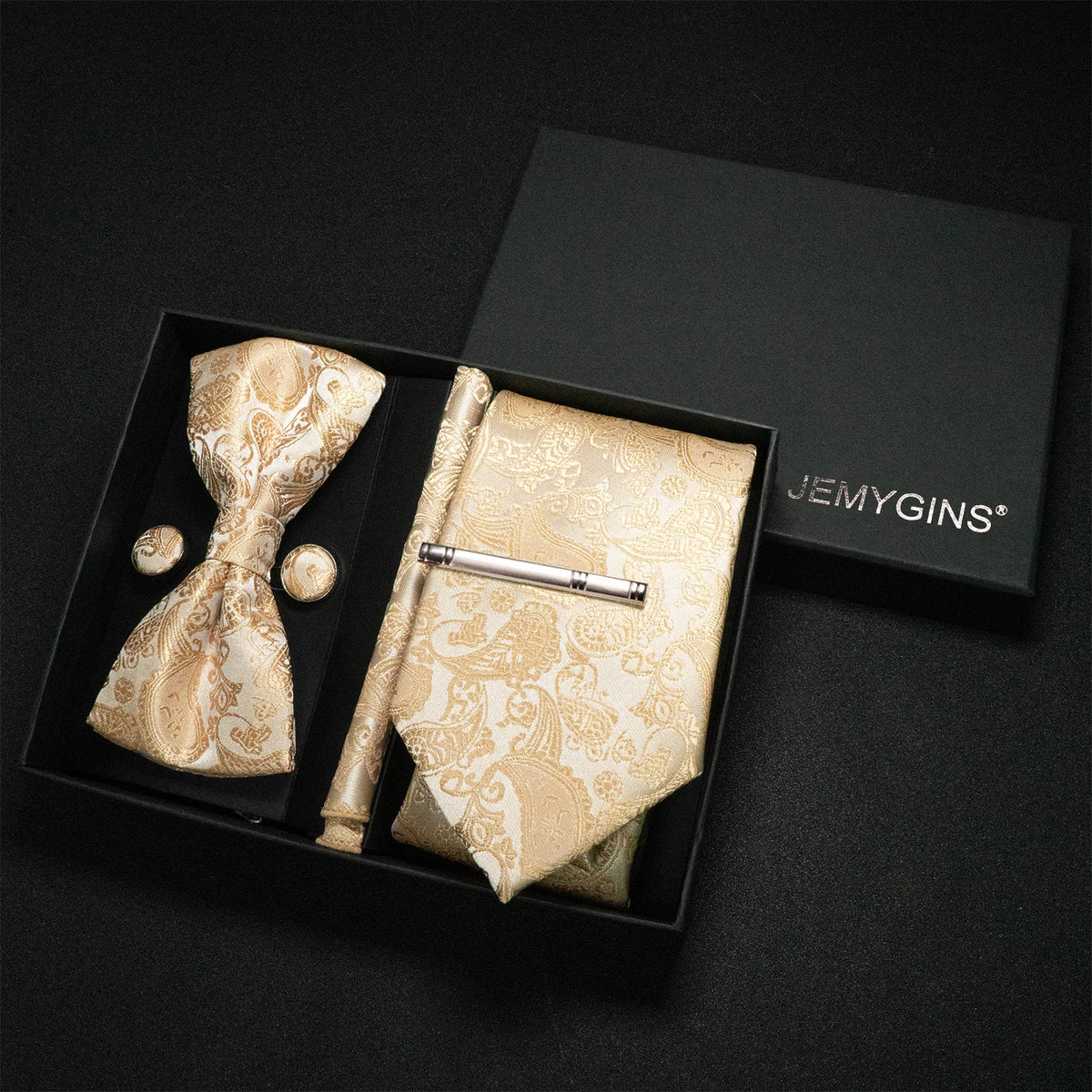 Coffret Cravate Mariage Motif Cachemire