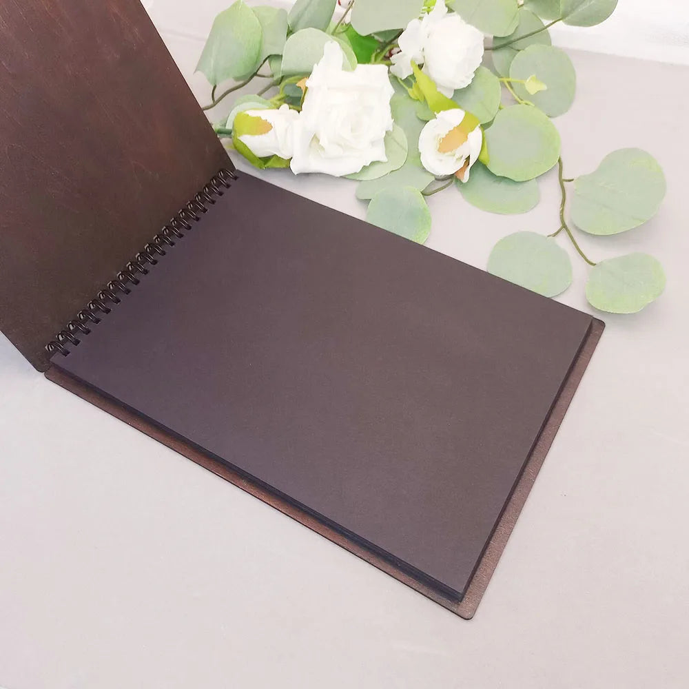 Livre d'Or Mariage Bois Gravé Personnalisé B5