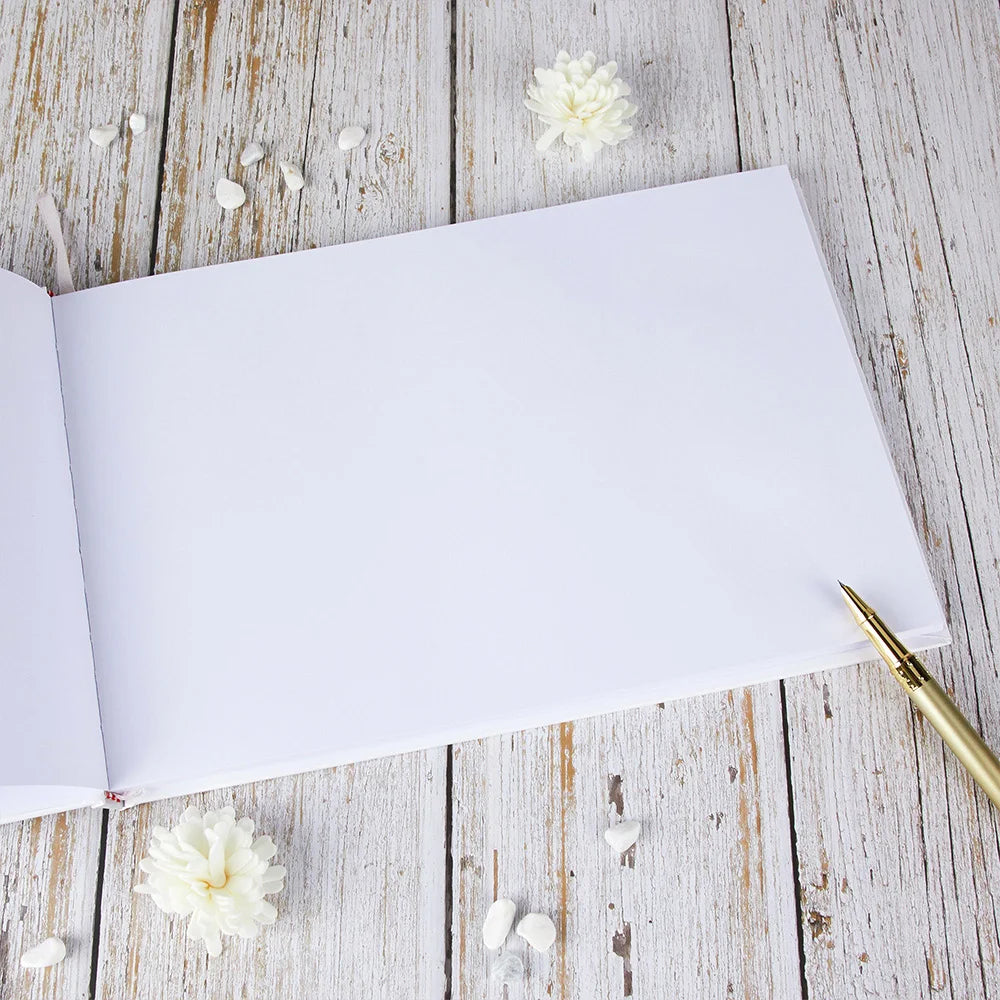 Livre d'Or Mariage Personnalisé Fleurs Aquarelle — vue 5