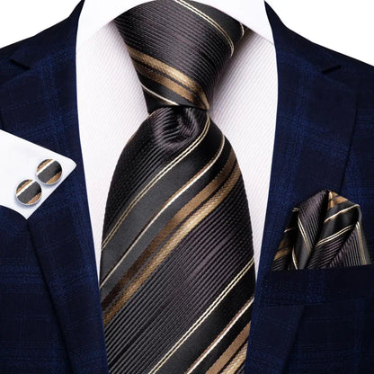 Coffret Cravate Mariage Homme avec Pochette et Manchettes