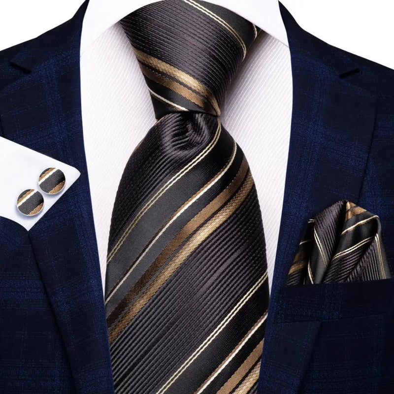 Coffret Cravate Mariage Homme avec Pochette et Manchettes — vue 43