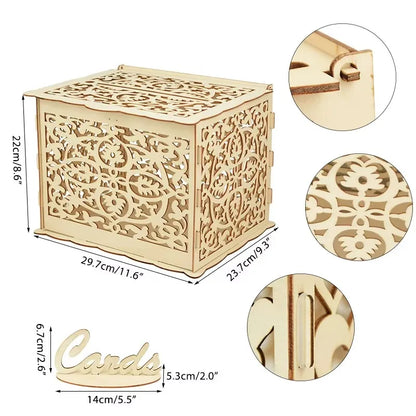 Urne mariage bois ajourée dix motifs au choix — Motif 1