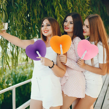 Éventail mariage cœur pliable coloré — vue 2