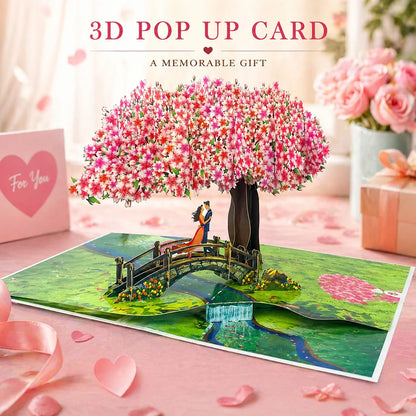 Carte Pop-Up 3D Fleurs et Mariage