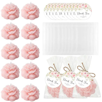 Bougies Pivoine Rose Cadeau Invités