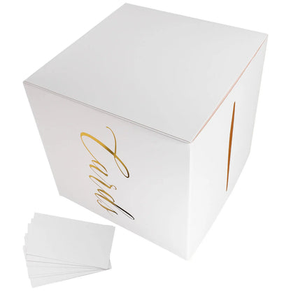 Urne mariage blanche dorée pour enveloppes — vue 4