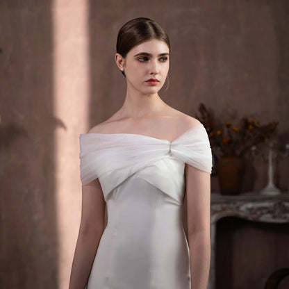 Étole Mariée Tulle Épaules Dénudées
