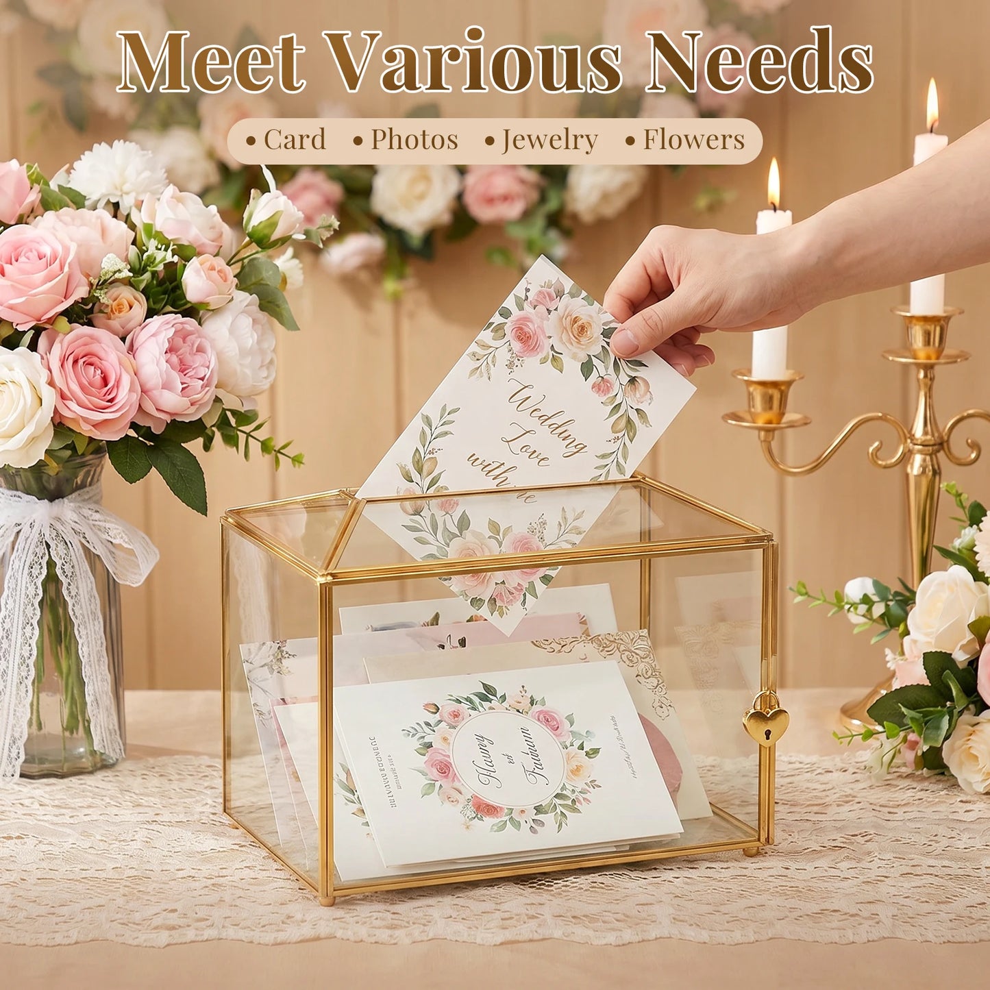 Urne Mariage Verre ou Acrylique avec Serrure