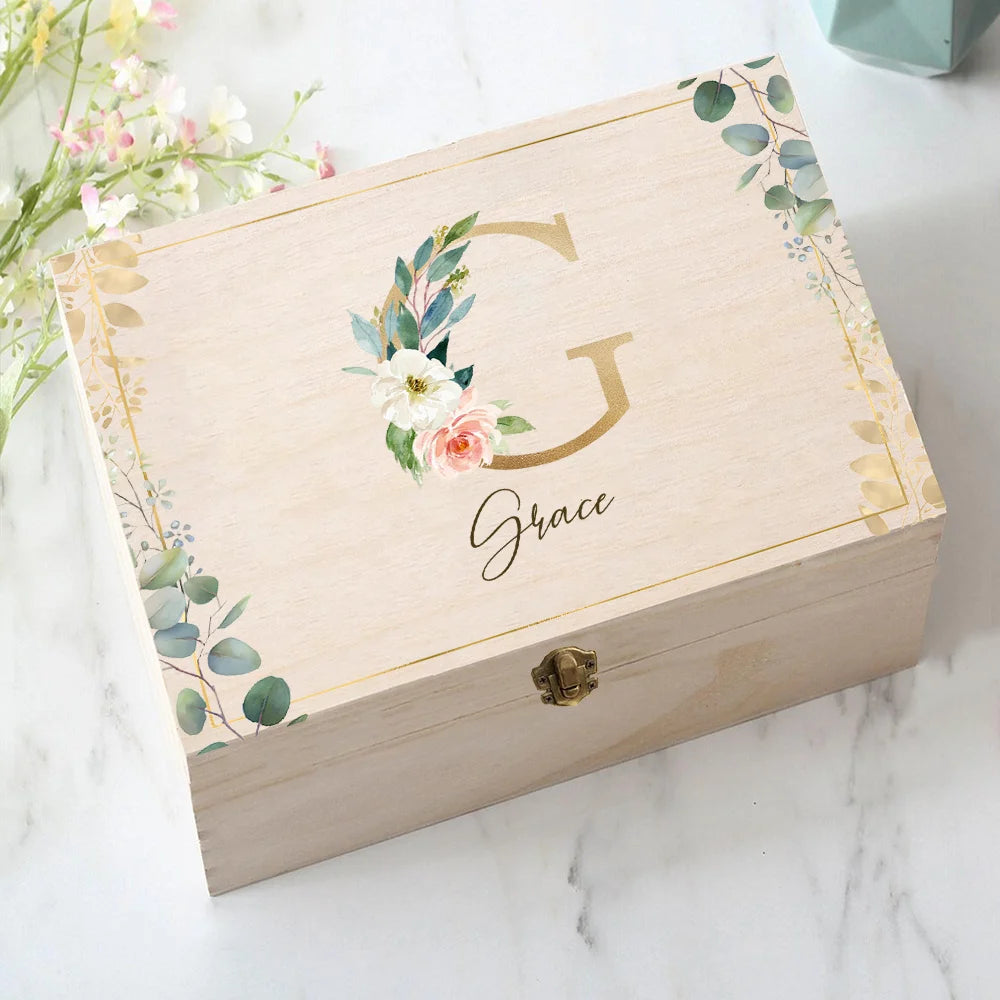 Boîte souvenir mariage initiale personnalisée