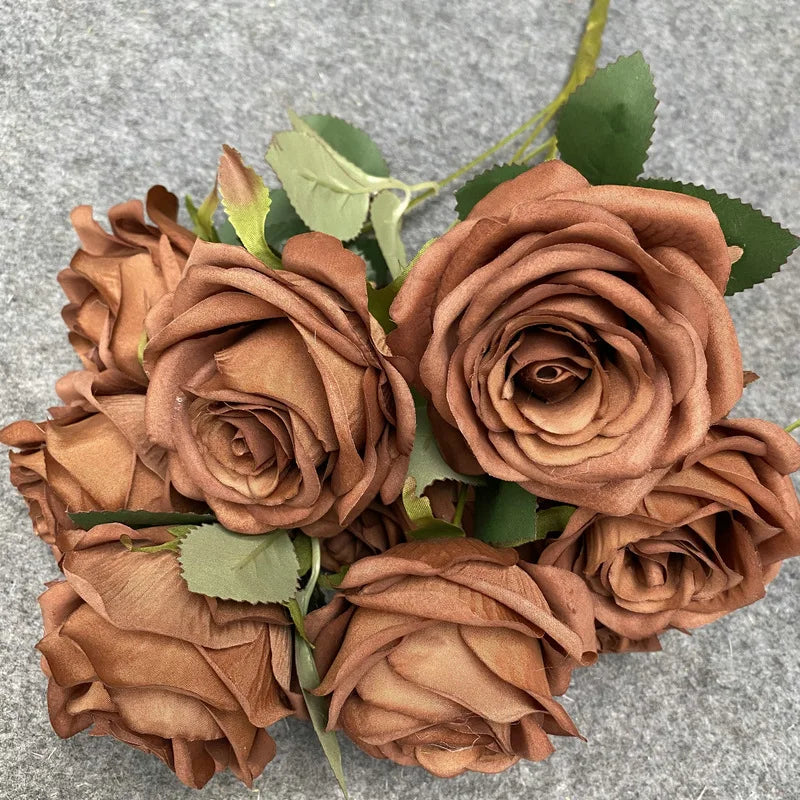 Bouquet de Roses Artificielles Mariage 9 Têtes