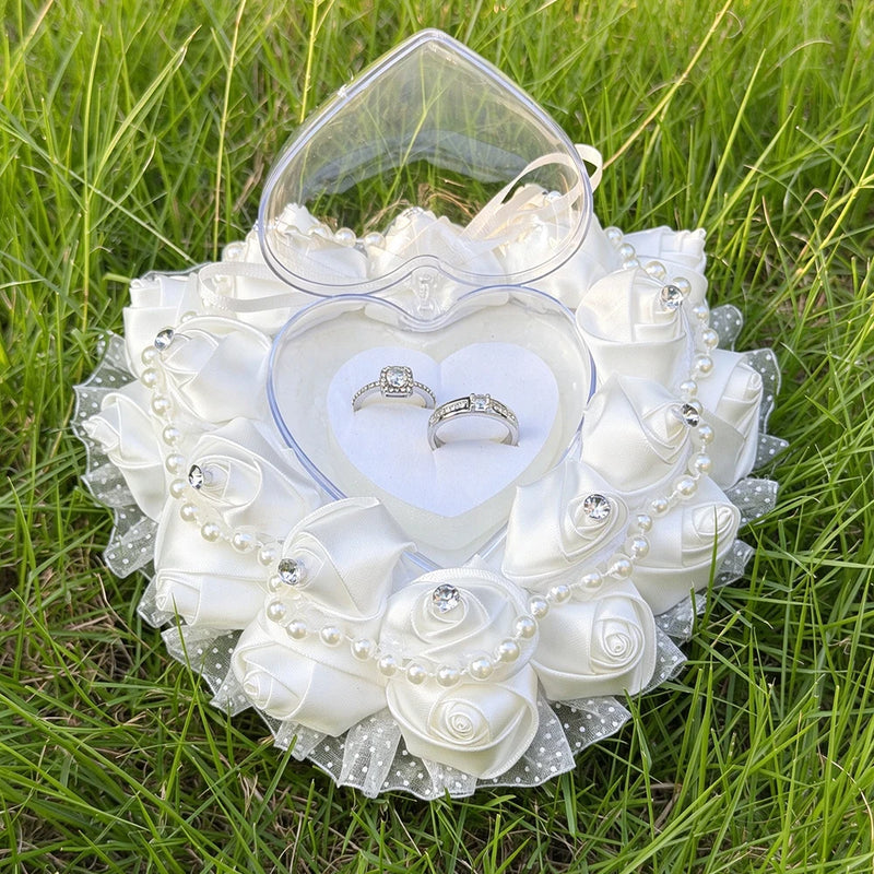 Boîte alliance cœur transparent perles — vue 3