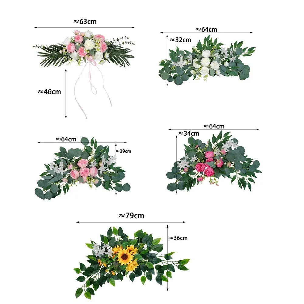 Guirlande Fleurs Artificielles Mariage Roses Eucalyptus — vue 6