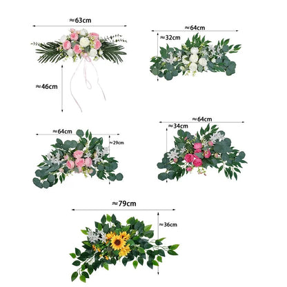 Guirlande Fleurs Artificielles Mariage Roses Eucalyptus — vue 6