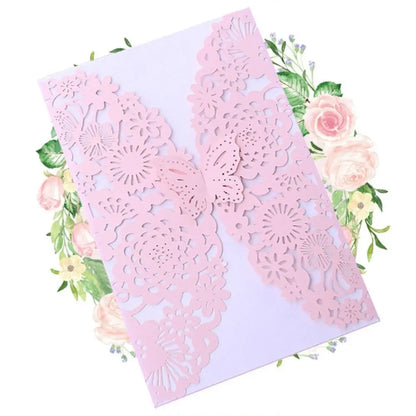 Faire-Part Mariage Fleurs Ajourées — vue 2