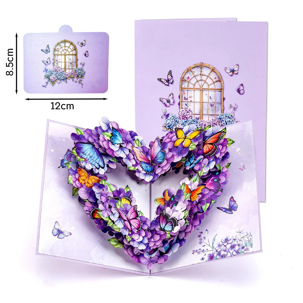 Carte Pop-Up 3D Fleurs et Mariage