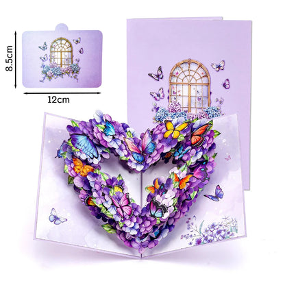 Carte Pop-Up 3D Fleurs et Mariage