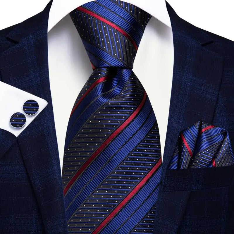 Coffret Cravate Mariage Homme avec Pochette et Manchettes — Modèle 3416