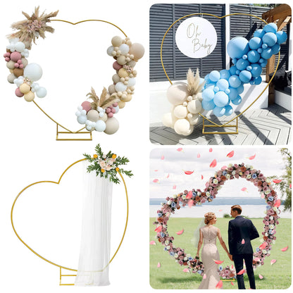 Arche mariage cœur métal doré