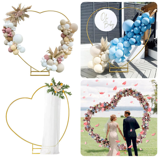 Arche mariage cœur métal doré