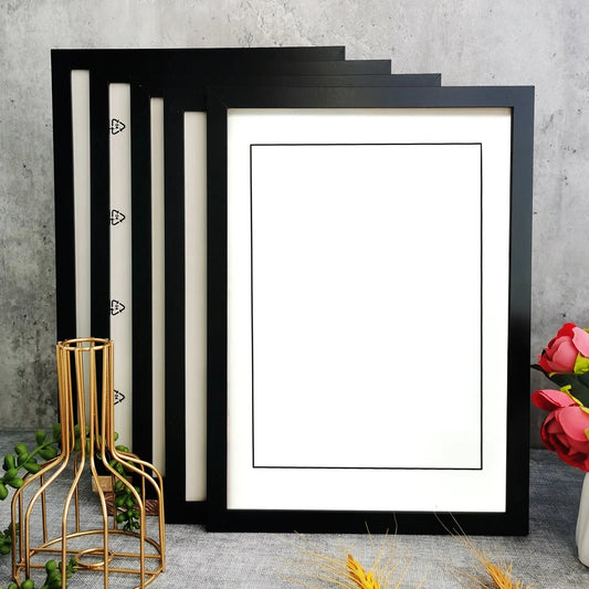 Cadre photo mariage bois A4 lot de 5 — Noir