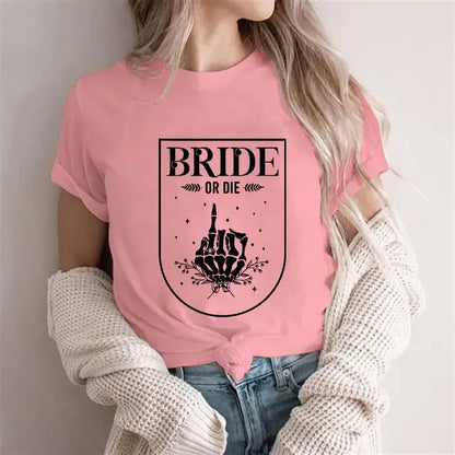 T-shirt EVJF Bride or Die Squelette