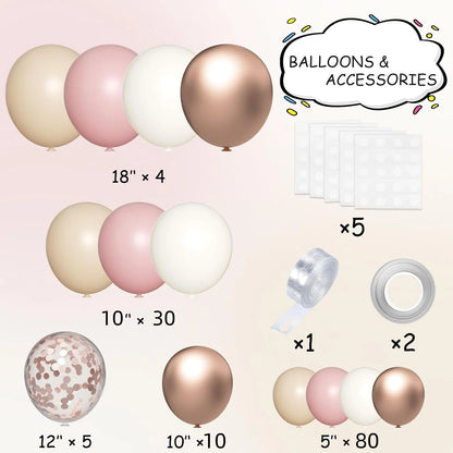 Arche Ballon Mariage Rose et Marron — vue 2