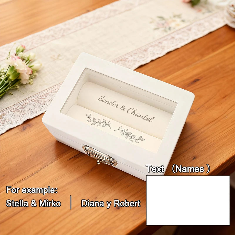 Boîte alliance mariage blanche personnalisée — vue 7