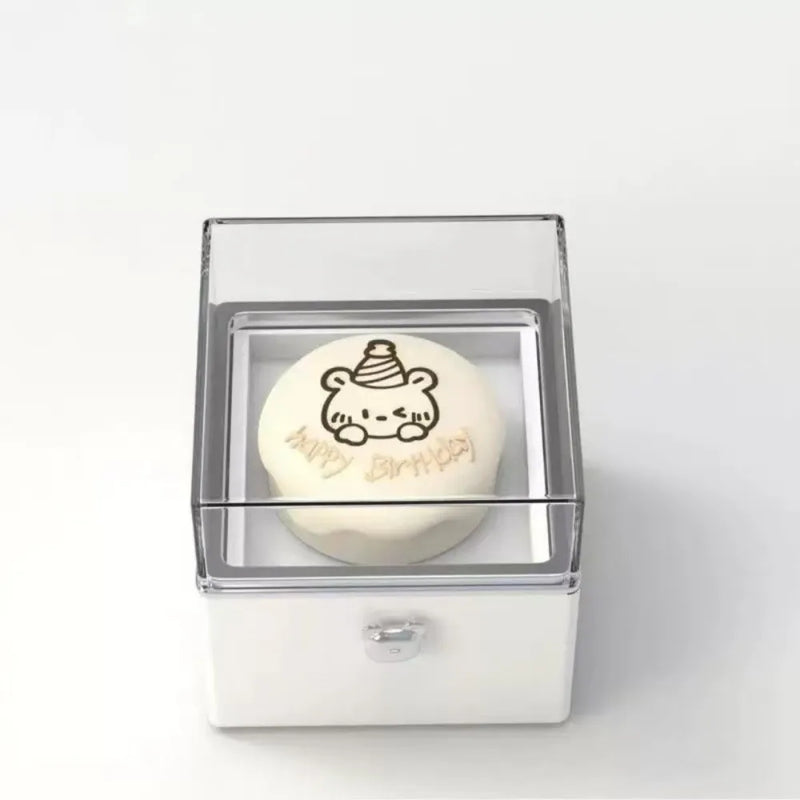 Boîte bague ourson blanche surprise — vue 3
