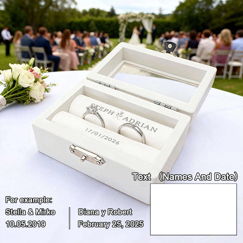 Boîte alliance mariage blanche personnalisée — vue 9
