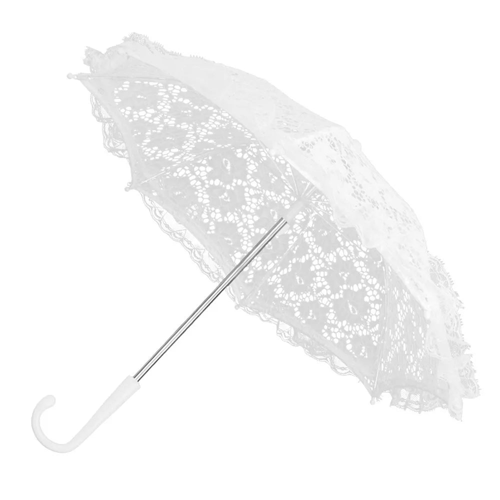 Ombrelle de mariage en dentelle blanche — vue 7