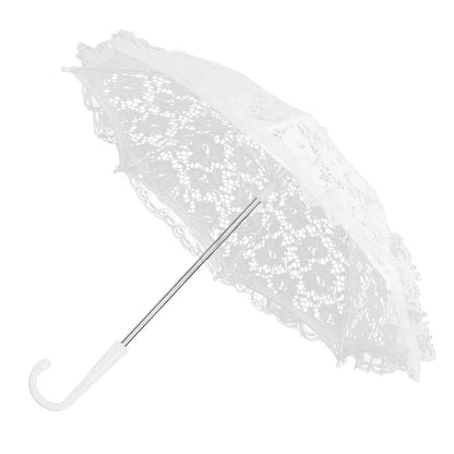 Ombrelle de mariage en dentelle blanche — vue 7